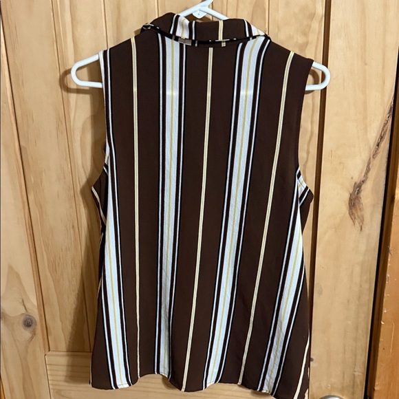 EST. 1946 Striped Brown Sleeveless Top - Picture 3 of 4